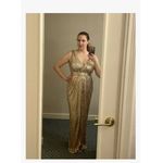 Badgley Mischka  Glitz Sequin Gown in Blush 14 Womens Long Dress Formal Maxi Photo 11