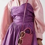 Free People NWOT woven hearts crossbody bag PINK Photo 0