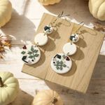 Elegant Polymer Clay Drop Botanical Design for Daily Alloy Ear Hooks Earrings‎ Photo 2