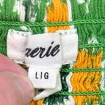 Aerie Tie Front Crop Top Beach Floral Green Yellow White Large Smocked Back Photo 7