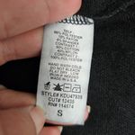 Anthropologie Pleione Black Tiered Lace Sleeve Crewneck Sweatshirt Size Small Photo 7