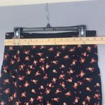 CAbi Womens Leggings Medium Black Pink Floral Print High Rise Stretch Yoga Pants Photo 5