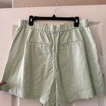 Abercrombie & Fitch High Waisted Light Green Linen Blend Shorts Photo 4