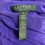 Ralph Lauren Lauren Dress Womans 8 Blue Long Sleeve Sheath Maxi Evening Gown Photo 8