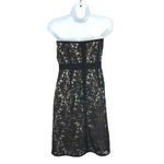 Loft Black Lace Overlay Nude Strapless Cocktail Dress Size 2 NEW with Tags Photo 2