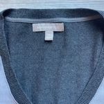 Banana Republic Women’s V-neck Wool Blend Sweater With Faux Suede Panel Size M Photo 1