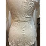 Ivory Lace Peplum Top Crochet Knit Shirt Blouse 3/4 Sleeve‎ Elegant White Photo 4