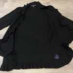 Brooks Brothers  346 Black Open Front Cardigan Sweater Ruffle Merino Wool Size S Photo 6