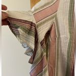 CHAPS  Womens Striped Boat Neck Ruffled Half Sleeve Cotton Tunic Top NWT Small Photo 4