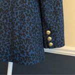 Boston Proper  Beyond Travel Prussian Cheetah Printed Double Breasted Knit Jacket Photo 7