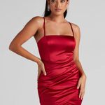Windsor Red Satin Dress Photo 1