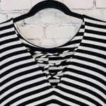 Red Lolly  Black & White Striped Maxi Dress Strappy Front Photo 1