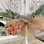 Boutique Halloween Fall Faux Leather Teardrop Dangle Earrings Witch Cats Photo 1