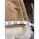Vintage Tan Suede Shearling Lined Duffle Coat Jacket Women's Warm Winter Size M Photo 15