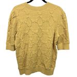 Free People  Eden Textured Short Sleeve Shirt Sun‎ Yellow L Photo 5