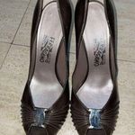 Salvatore Ferragamo  Womens Green‎ Peep Toe Embellished High Heels Shoes Size 10 Photo 0