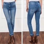 ANINE BING  Front Pocket SplitHem Blue Mid Rise Straight Fray Ankle Jeans Size 28 Photo 1