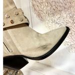 IRO Bonobal Buckled Suede Pointed Stacked Heel Ankle Boots Gray Women's 40 / 9.5 Photo 9