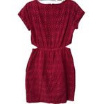 Madewell Happening Cotton Eyelet Crimson Red Cut Out Mini Shift Dress EUC 0 Photo 6