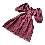 Anthropologie NWT Forever That Girl  Scalloped Mini Dress Rusty Brown size Medium Photo 5