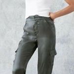 Anthropologie Shimmer Cargo Joggers Gray Metallic Size Medium Photo 0