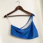 Aerie Womens Swim Bikini Top Bandeau Blue One Shoulder Strap Size XXL Photo 0