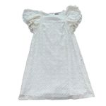 Chequer White Lace Dress Flutter Sleeve‎ Party Cocktail Summer Size 4 Photo 5