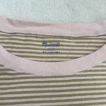 Madewell  Short Sleeve Crew Neck Striped T-shirt Size Small Tan & Pink Photo 7