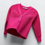 ZARA Pink Cropped Cardigan Sweater Photo 0