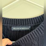 Brandy Melville  Brianna Cotton Cable Knit Fisherman Sweater - navy blue 1797 Photo 4