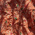 Loft Floral Orange floral bird design Babydoll ruffle pleated Top Photo 1