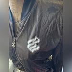 Rocawear  Gold & Black Shimmery Bomber Jacket Vintage Photo 4