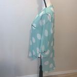 Cals  light blue with white polka dots sheer high low 1/2 button down blouse Photo 2