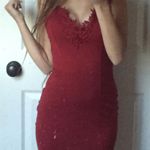 Nasty Gal Red Bodycon Dress with lace accent Photo 0