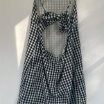 American Eagle  Gingham Tie Back Mini Dress Cotton Blue White Checkered Dress XL Photo 7