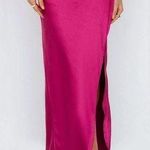 Hello Molly Pink Maxi Slip Dress with Slit Photo 1