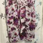 Kinder Aggugini Faux Wrap Purple and Black Floral Dress Size L Photo 3