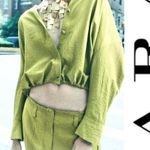 ZARA ZW COLLECTION WRINKLED SATIN EFFECT 2 pieces set BLOUSE&pants M/L Photo 13