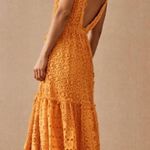 BHLDN x Free People Robinne Crochet Lace Maxi Dress Boho Yellow Orange Size M Photo 1