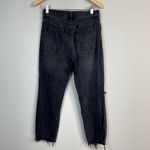Free People We The  Jeans 26 Black Cropped Blossom Rigid Distressed Button‎ Fly Photo 5