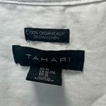 Tahari  Linen Button Down Shirt Top White XL Organic Short Rolled Sleeve Photo 1