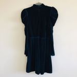 ZARA  Green Velvet Puff Shoulder Dress - S Photo 5