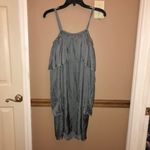 Wilfred Free Wilfred Brosset Satin Ruffle Cold Shoulder Dress Grey Large Photo 2