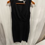 Halogen black faux wrap sheath dress stretchy suit office wedding midi dress Photo 5