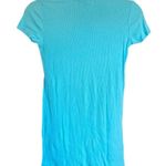 Cotton Citizen  Ribbed Tee Turquoise Blue Size Small Short Sleeves Basic Photo 1