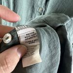 CUT LOOSE Women's GreenLinen Tunic Length Button Down Shirt Size‎ S Boho Flowy Green Photo 5