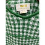 Maeve Anthropologie  Gingham Green & White Knit Mini Mod Dress Sz M Photo 3