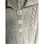 Pacific Heights Y2K Cream Cable Knit Chunky Babydoll Sweater Cardigan Medium Rib White Photo 3