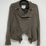 Anthropologie Hei Hei Green Fleece Lined Moto Style Jacket Womens M Bomber Warm Photo 11