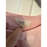 Pink Sheer Long Sleeve Tunic With Textured Polka Dot Design Smocked Cuffs & Back Size L Photo 5